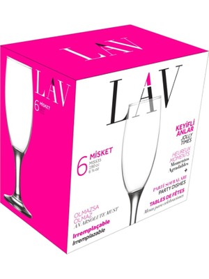 Lav Misket Şampanya Kadehi 6'lı 190 cc 3 Adet