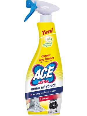 Ace Çamaşır Susuz Yağ Çözücü Sprey Mutfak 700ML 2 Adet