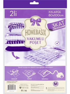 Homebasix Home Basix Vakumlu Poşet 2'li Xxl