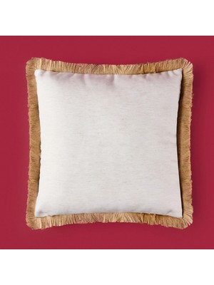 Matmel Soft Palm Breeze Saçaklı Kırlent - Ekru - 45X45 cm
