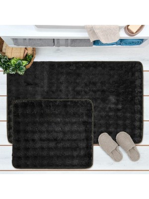 Matmel Soft Artos 2'li Banyo Paspası - Antrasit - 60X100 cm + 50X60 cm