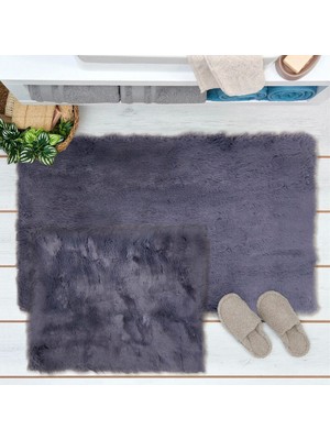 Matmel Soft Venüs Post 2'li Klozet Takımı - Antrasit - 60X100 cm + 50X60 cm