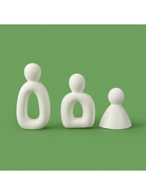 Matmel Deco 3'lü Family Obje - Beyaz