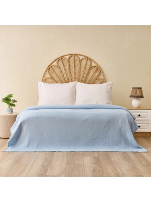 Matmel Soft Rete Çift Kişilik Pike - Mavi - 200X220 cm