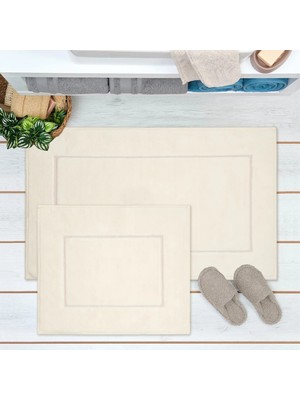 Matmel Soft Pete 2'li Banyo Paspası - Beyaz - 60X100 cm + 50X60 cm