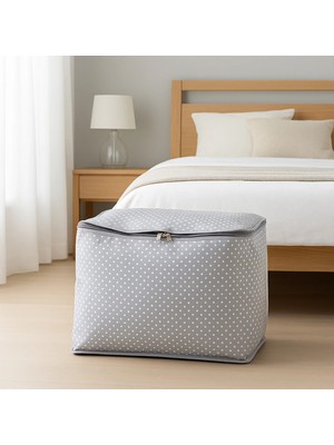 Matmel Home Puantiye Detaylı Mini Boy Hurç - Gri - 30X22X18 cm