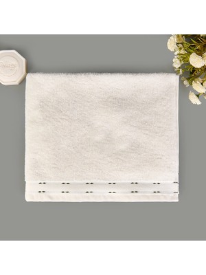 Matmel Soft Tiny Yüz Havlusu - Ekru / Yeşil - 50X90 cm