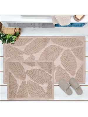 Matmel Soft Big Barg 2'li Banyo Paspası - Bej - 60X100 cm + 50X60 cm