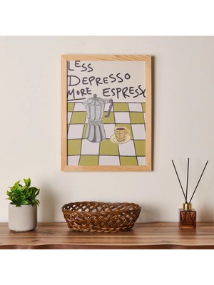 Matmel Deco Less Depresso More Espresso Duvar Panosu - Renkli - 30X40 cm
