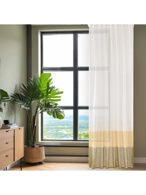 Matmel Soft Sarı Yoğunluklu Fon Perde - Renkli / Sarı - 140X270 cm