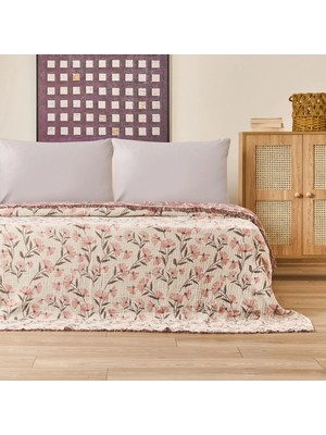 Matmel Soft Vinerya Çift Kişilik Yatak Örtüsü - Krem - 220X255 cm