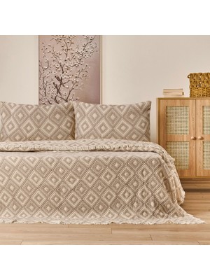 Matmel Soft Tamyr Çift Kişilik Yatak Örtüsü Seti - Bej - 230X250 cm
