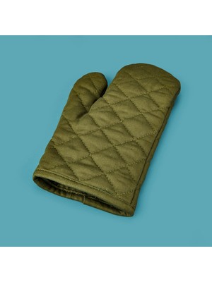 Matmel Gabardin Fırın Eldiveni - Yeşil - 17X30 cm