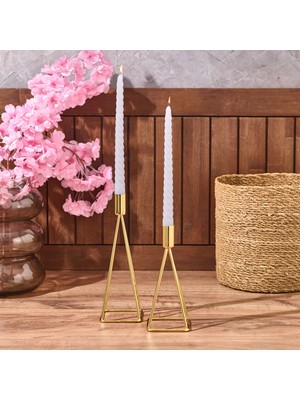 Matmel 2'li Burgu Şamdan Mumu - Gri - 25 cm