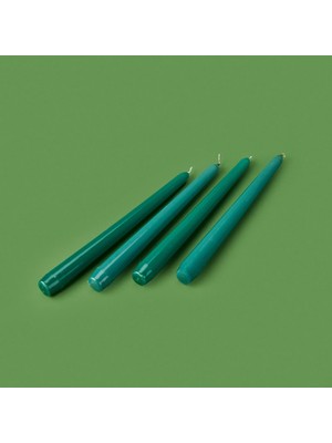 Matmel 4'lü Düz Şamdan Mumu - Yeşil - 25 cm