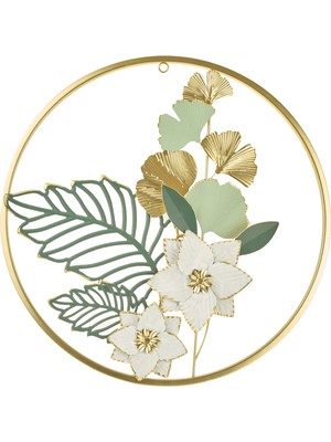 Matmel Deco Buket Metal Tablo - Altın / Yeşil - 45 cm