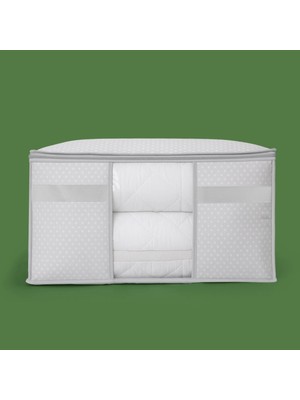 TVL Home Home Pencere Detaylı Yastık Hurcu - Gri - 75X40X40 cm