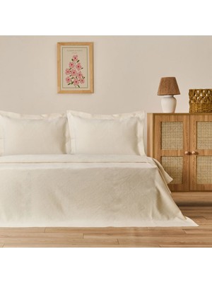 Matmel Soft Velinora Çift Kişilik Yatak Örtüsü Seti - Krem - 220X240 cm
