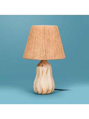 Matmel Light Santa Fe Seramik Abajur - Krem / Somon - 40X40X20 cm