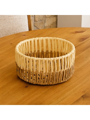 Matmel Living Palm Breeze Dekoratif Sepet - Bej / Beyaz - 20X10 cm