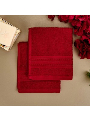 Matmel Soft Lapa 2'li Havlu Seti - Bordo - 30X30 cm