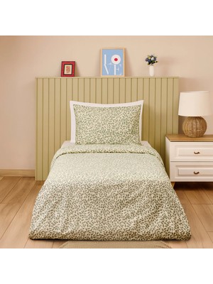 Matmel Soft Sylvara Tek Kişilik Nevresim Takımı - Ekru / Yeşil