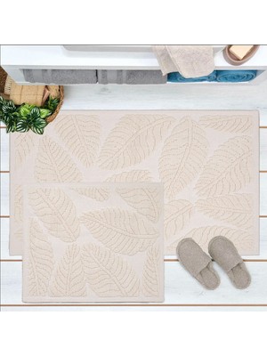 Matmel Soft Big Barg 2'li Banyo Paspası - Ekru - 60X100 cm + 50X60 cm