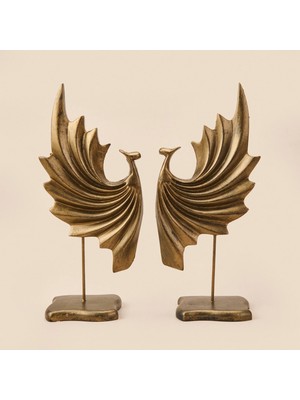 Matmel Deco Dragon 2'li Dekor - Gold - 32 cm