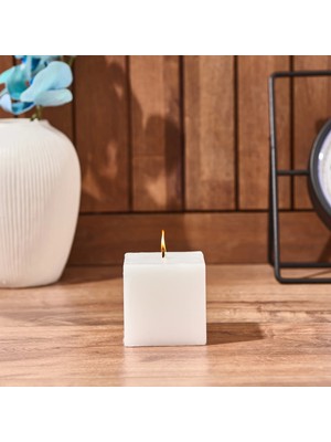 Matmel Küp Mum - Beyaz - 7 cm