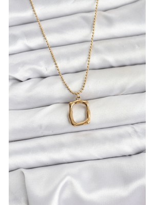 Nemere 316L Çelik Zincir Gold Renk Model Kadın Kolye - TJ-BKO10688