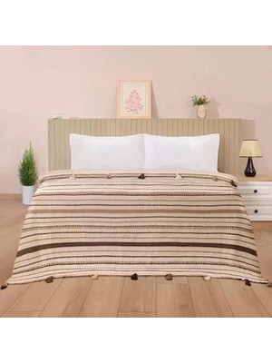 Matmel Soft Austin Tek Kişilik Yatak Örtüsü - Kahverengi - 195X225 cm