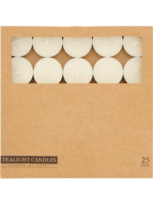 Matmel 25'li Tealight Mum - Beyaz - 3,8 cm