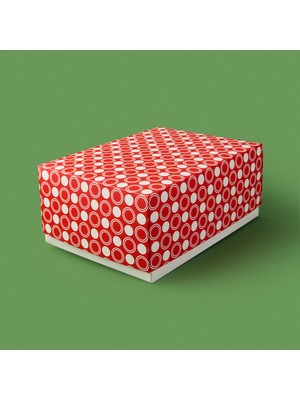 Matmel Deco Puantiyeli Hediye Kutusu - Kırmızı - 36X26X15 cm