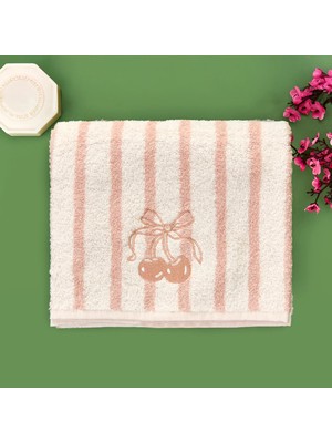 Matmel Soft Bemba Yüz Havlusu - Ekru / Pembe - 50X90 cm