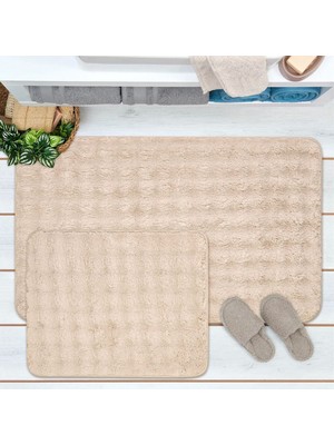 Matmel Soft Artos 2'li Banyo Paspası - Bej - 60X100 cm + 50X60 cm
