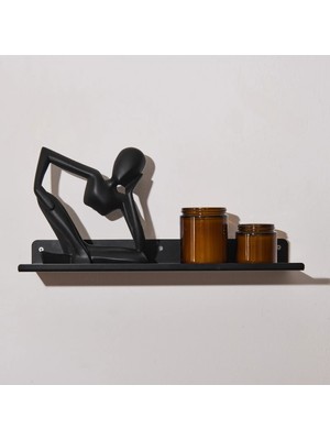 Matmel Deco Metal Duvar Rafı - Siyah - 40X11 cm