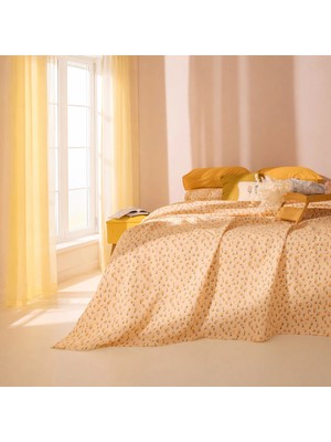 Matmel Soft Bloom Çift Kişilik Pike - Hardal / Pembe - 200X220 cm