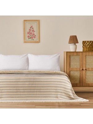 Matmel Soft Lamina Tek Kişilik Yatak Örtüsü - Krem / Renkli - 160X220 cm