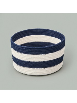 Simple Living Living Nautical Fun Büyük Dekoratif Sepet - Siyah / Beyaz - 22X12 cm