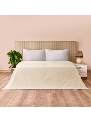 Matmel Soft Rete Tek Kişilik Pike - Krem - 160X220 cm