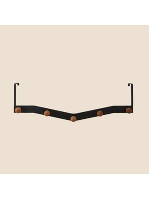 Matmel Living 5'li Kapı Arkası Askı - Siyah - 50X14X5 cm