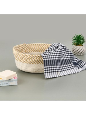 Matmel Living Boho Style Sepet - Beyaz / Bej - 25X20X10 cm