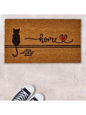 Matmel Home Duvardaki Kedi Kapı Önü Paspası - Bej - 35X60 cm