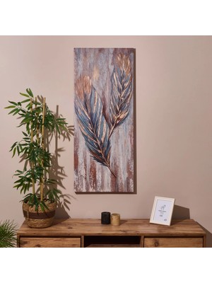 Matmel Deco Leaf Kanvas Tablo - Renkli - 50X120 cm