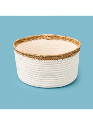 Matmel Living Boho Style Sepet - Beyaz / Bej - 20X10 cm