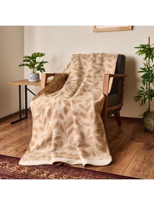 Matmel Soft Sprig Pamuklu Tv Battaniyesi - Bej - 130X170 cm