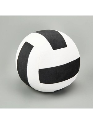 Matmel Soft Voleybol Topu Figürlü Yastık - Siyah / Beyaz - 20 cm