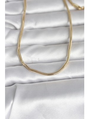 Nemere cm 14K Gold Renk Yılan Zincir Model 60 cm Kadın Kolye - TJ-BKO10995