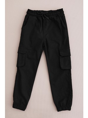 FullaModa Beli Bağlamalı Kargo Cepli  Erkek Çocuk Jogger Pantolon