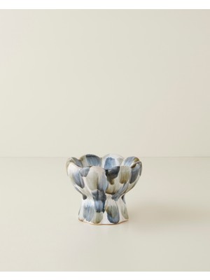 English Home Leina Stoneware Dekoratif 14X14X11 cm Mavi-Beyaz